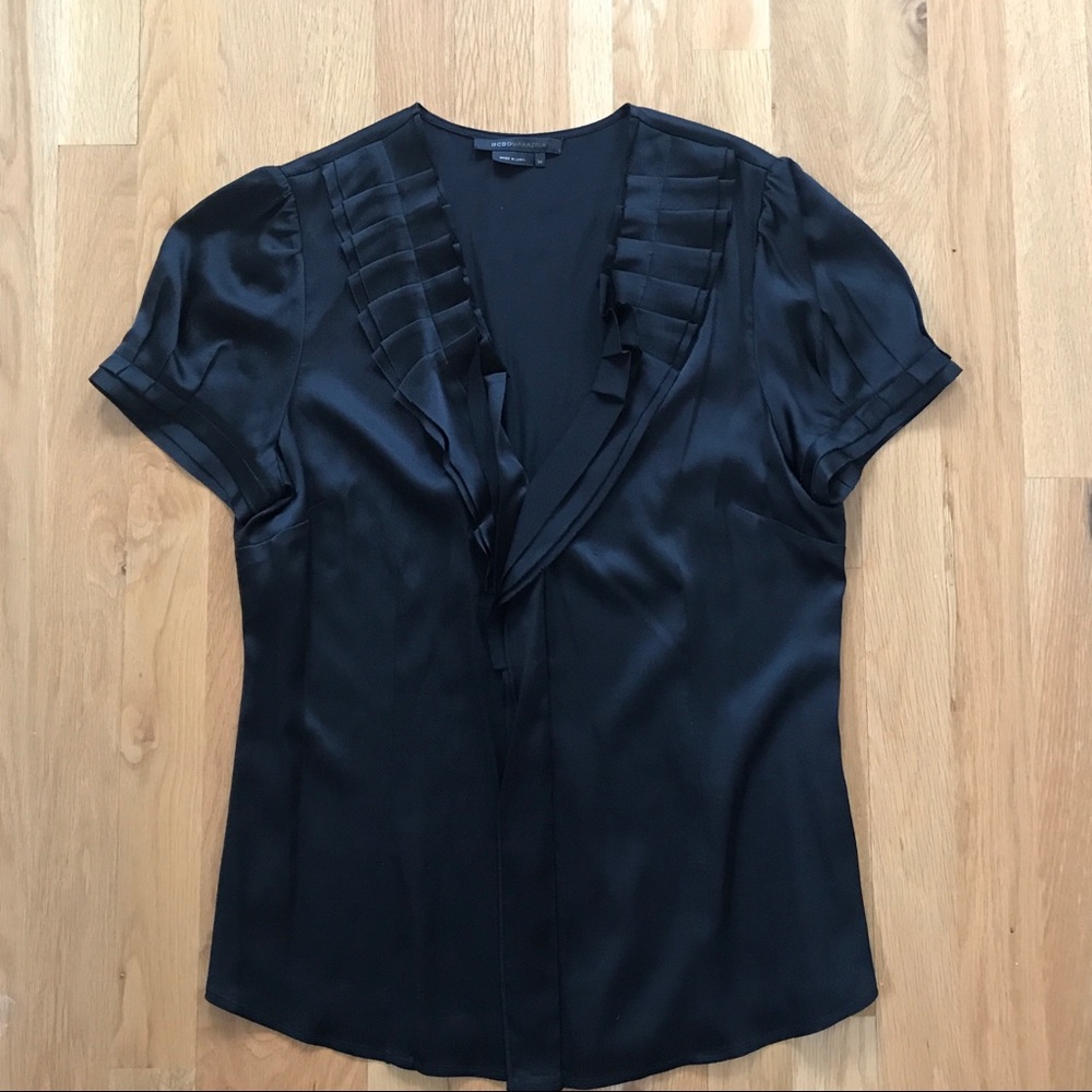 SOLD** BCBG MAX AZRIA Silk Ruffle Top